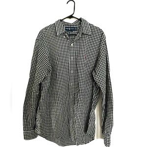 Ralph Lauren Black White Gingham Custom Fit Classic Oxford Shirt Mens XL